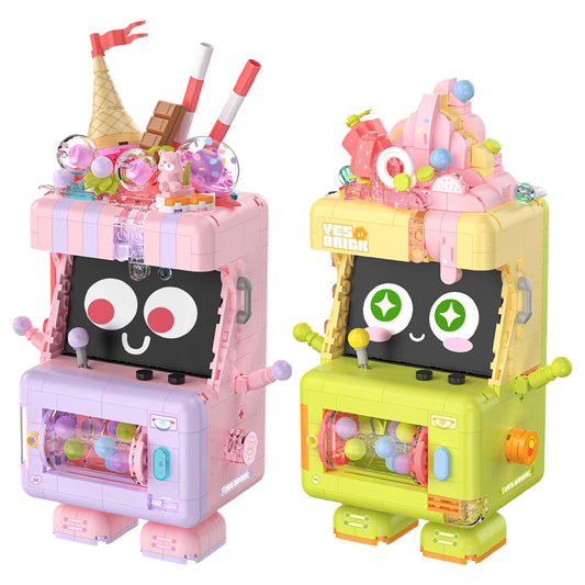 Arcade Ice Cream Dessert Gacha Machine Building Blocks