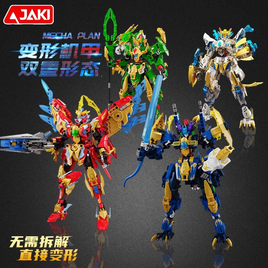 Four Sacred Beasts Transforming Mech Building Blocks Set - Mr.Froger Toy Collection